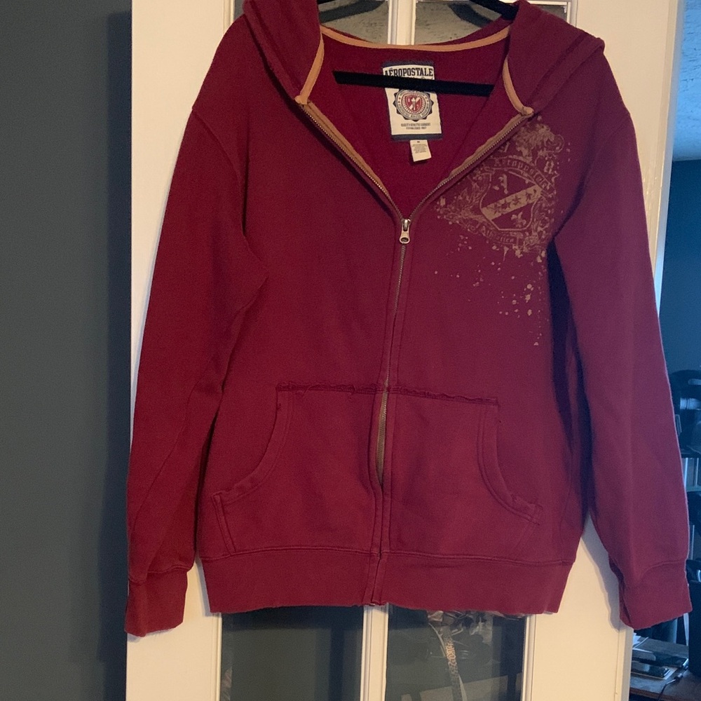 Aeropostale Burgundy Hoodie Jacket